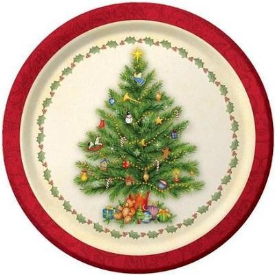 Splendid Tree Banquet Plates-Christmas Tree Themed Paper Tableware-Party Things Canada
