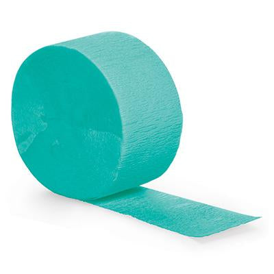 Teal Lagoon Crepe Streamers Roll-Teal Blue Solid Color Tableware-Party Things Canada