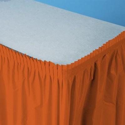 Terracota Plastic Table Skirt-Terracotta Earth Brown Solid Color Tableware-Party Things Canada