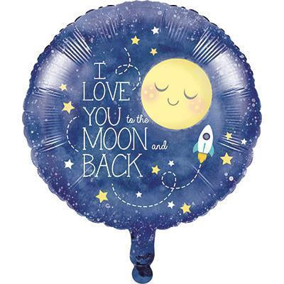 To the Moon and Back Metallic Balloon-Lullaby Themed Baby Shower Supplies-Party Things Canada