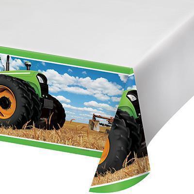 Tractor Time Plastic Tablecover-Tractors Farmers Themed Birthday Supplies-Party Things Canada