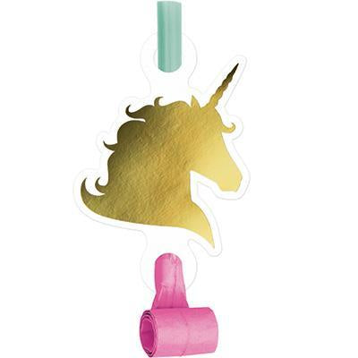 Unicorn Sparkle Blowouts-Gold Sparkle Unicorns Birthday Supplies-Party Things Canada