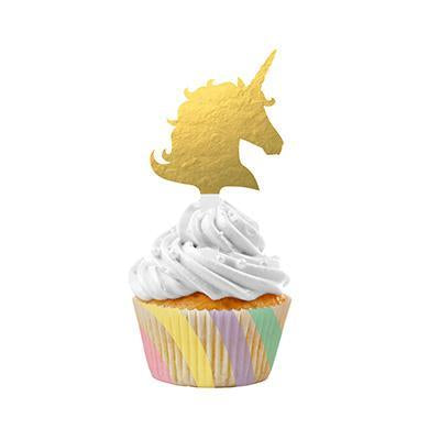 Unicorn Sparkle Cupcake Decorating Kit-Gold Sparkle Unicorns Birthday Supplies-Party Things Canada