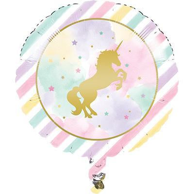 Unicorn Sparkle Metallic Balloon-Gold Sparkle Unicorns Birthday Supplies-Party Things Canada