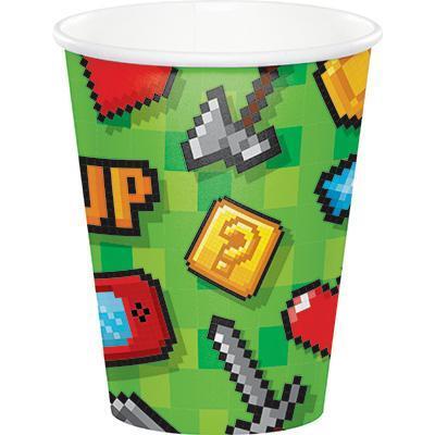 Video Game Party Cups-Minecraft Video Games Themed Birthday Supplies-Party Things Canada