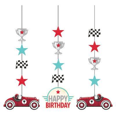 Vintage Race Car Hanging Cutouts-Party Things Canada