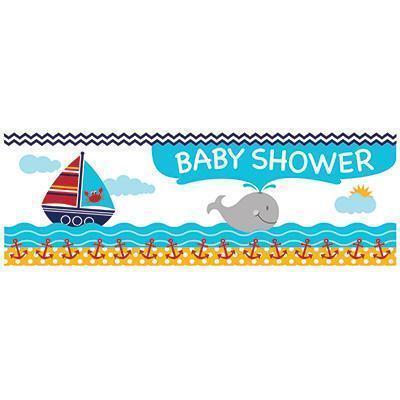 Ahoy Matey Baby Shower Giant Party Banner-Ahoy Matey Nautical Theme Baby Shower Birthday Supplies-Party Things Canada