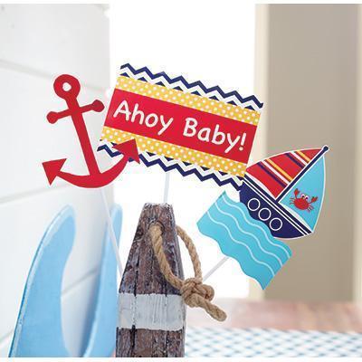 Ahoy Matey Centerpiece Sticks-Ahoy Matey Nautical Theme Baby Shower Birthday Supplies-Party Things Canada