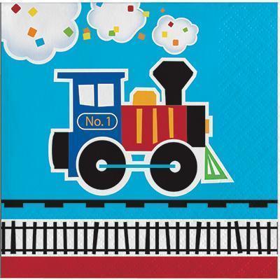 All Aboard Beverage Napkins-Choo Choo Trains Birthday Supplies and Decorations-Party Things Canada