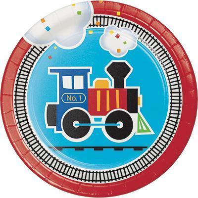 All Aboard Luncheon Plates-Choo Choo Trains Birthday Supplies and Decorations-Party Things Canada