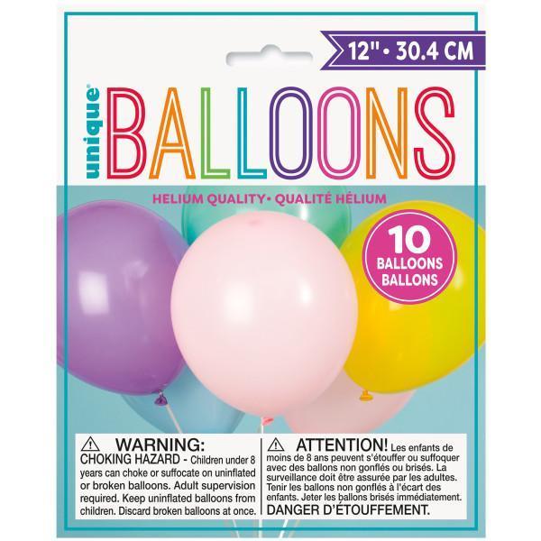 Assorted Pastel Latex Balloons-Solid Color Latex Balloons-Party Things Canada