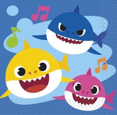 Baby Shark Beverage Napkins-Baby Shark Birthday Party Supplies-Party Things Canada