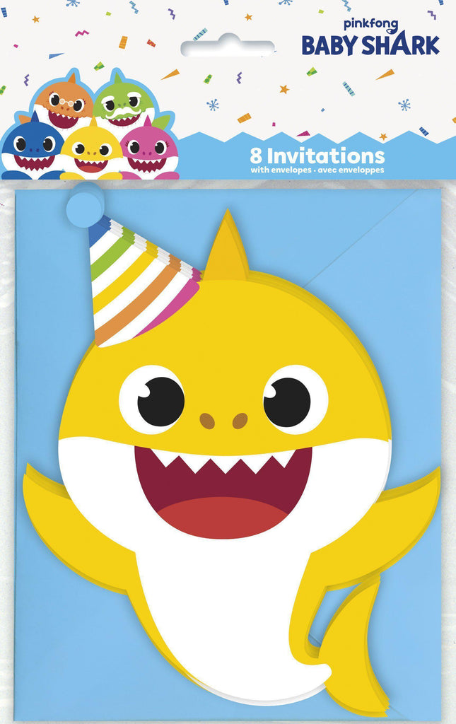 Baby Shark Invitations-Baby Shark Birthday Party Supplies-Party Things Canada