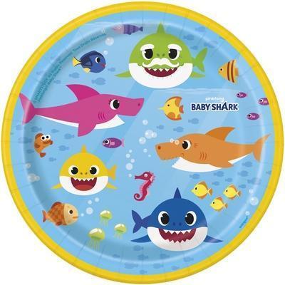 Baby Shark Luncheon Plates-Baby Shark Birthday Party Supplies-Party Things Canada