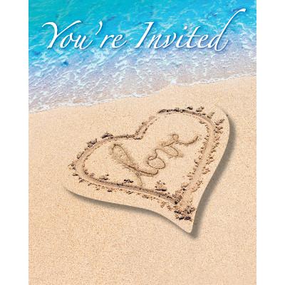 Beach Love Invitations-Beach Ocean Themed Wedding Bachelorette Party Supplies-Party Things Canada