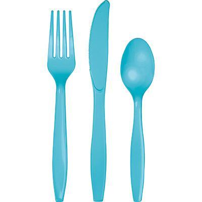 Bermuda Blue Assorted Plastic Cutlery-Color-Creative Converting-Default-Party Things Canada