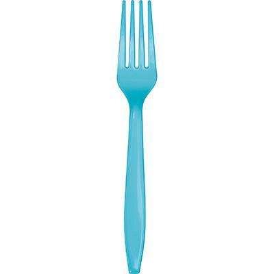 Bermuda Blue Plastic Forks-Color-Creative Converting-Default-Party Things Canada