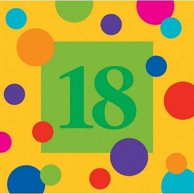 Birthday Stripes '18' Luncheon Napkins Birthday Party Creative Converting 