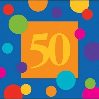 Birthday Stripes '50' Beverage Napkins Birthday Party Creative Converting 