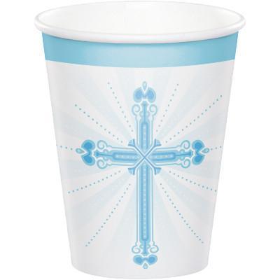 Blessings Blue Hot/Cold Cup-Boy First Communion Party Supplies-Party Things Canada