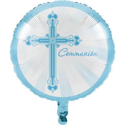 Blessings Blue Communion Metallic Balloon-Boy First Communion Party Supplies-Party Things Canada