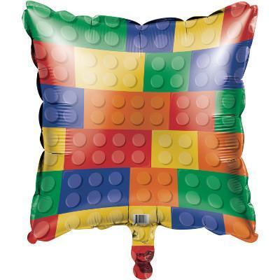Block Party Metallic Balloon-Lego Themed Birthday Supplies-Party Things Canada
