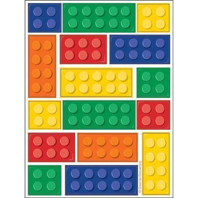 Block Party Stickers-Lego Themed Birthday Supplies-Party Things Canada