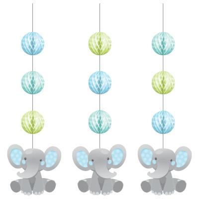 Blue Enchanting Elephant Hanging Cutouts-Party Things Canada