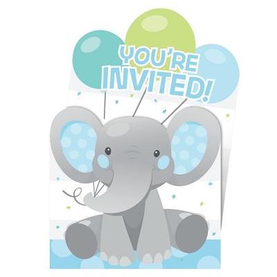 Blue Enchanting Elephant Invitations-Party Things Canada