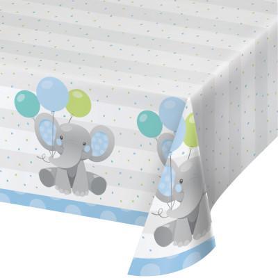 Blue Enchanting Elephant Paper Tablecover-Party Things Canada