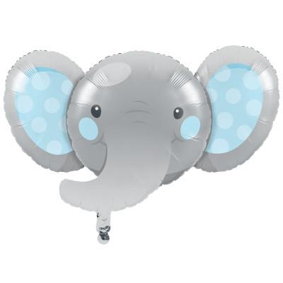 Blue Enchanting Elephant Shaped Metallic Balloon-Party Things Canada