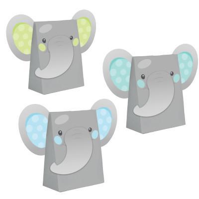 Blue Enchanting Elephant Treat Paper Bags-Party Things Canada