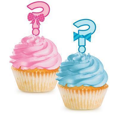 Bow or Bowtie Cupcake Toppers-Baby Shower Gender Reveal Supplies-Party Things Canada