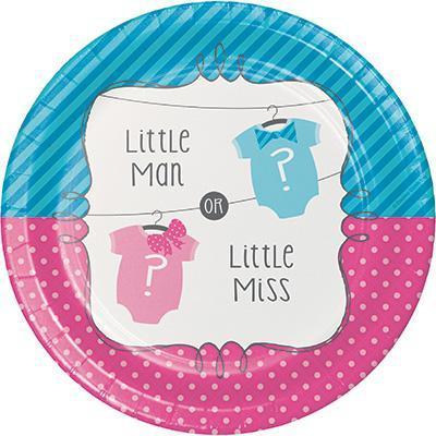 Bow or Bowtie Dinner Plates-Baby Shower Gender Reveal Supplies-Party Things Canada