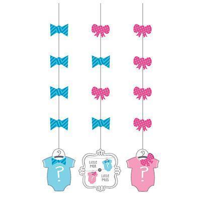 Bow or Bowtie Hanging Cutouts-Baby Shower Gender Reveal Supplies-Party Things Canada