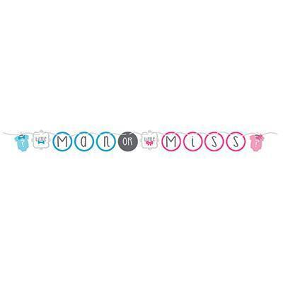 Bow or Bowtie Ribbon Banner-Baby Shower Gender Reveal Supplies-Party Things Canada