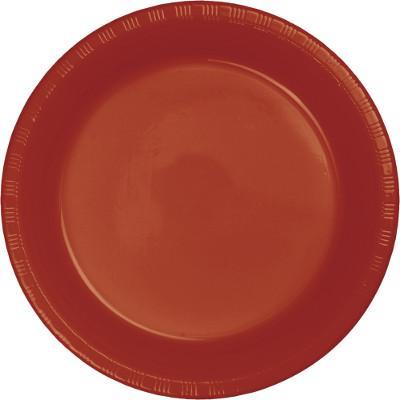 Brick Plastic Luncheon Plates Solid Colors Creative Converting 