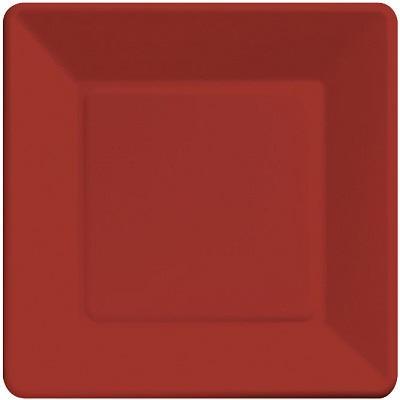 Brick Square Paper Luncheon Plates Solid Colors Creative Converting 