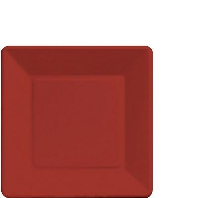 Brick Square Paper Luncheon Plates Solid Colors Creative Converting 
