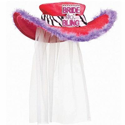 Bride to Bling Hat with Veil Birthday Party Amscan 