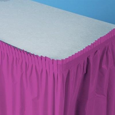 Bright Plum Plastic Table Skirt Solid Colors Creative Converting 