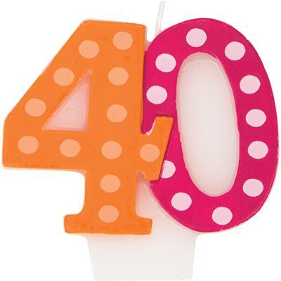 Bright and Bold '40' Numeral Candle Creative Converting 