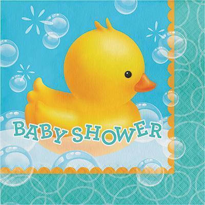 Bubble Bath 'Baby Shower' Luncheon Napkins-Rubber Ducky Themed Baby Shower Supplies-Party Things Canada