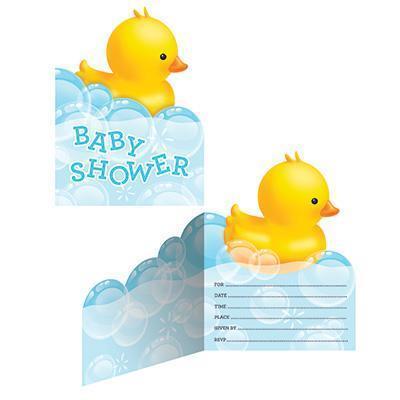 Bubble Bath Invitations-Rubber Ducky Themed Baby Shower Supplies-Party Things Canada