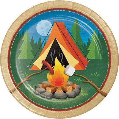 Camp Out Dinner Plates-Camping Outdoors Themed Birthday Supplies-Party Things Canada