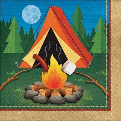 Camp Out Luncheon Napkins-Camping Outdoors Themed Birthday Supplies-Party Things Canada