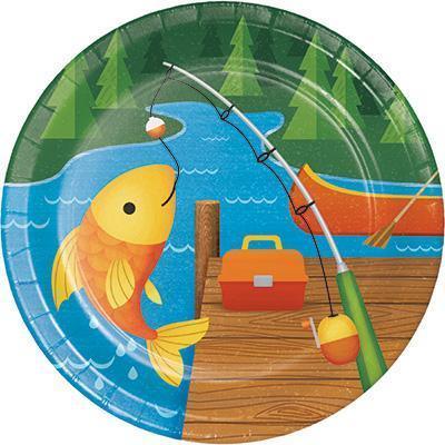 Camp Out Luncheon Plates-Camping Outdoors Themed Birthday Supplies-Party Things Canada