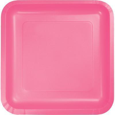 Candy Pink Square Paper Luncheon Plates Color Creative Converting 