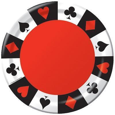 Card Night Round Plastic Tray-Casino Themed Party Supplies and Decorations-Party Things Canada