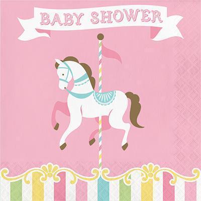 Carousel Baby Shower Luncheon Napkins-Vintage Carousel Girl Baby Shower Birthday-Party Things Canada